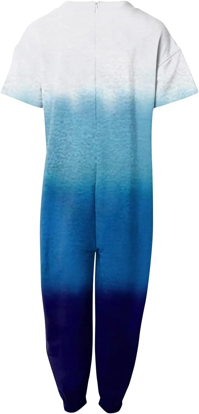 Romper, Women's Loose Solid Off Shoulder Elastic Waist Stretchy Long Romper Jumpsuit