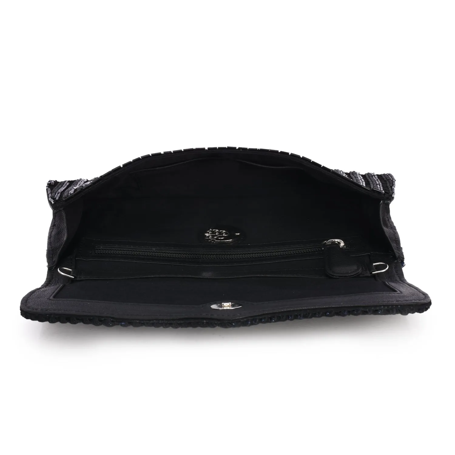 Rope & Bead Embellished Envelope Clutch