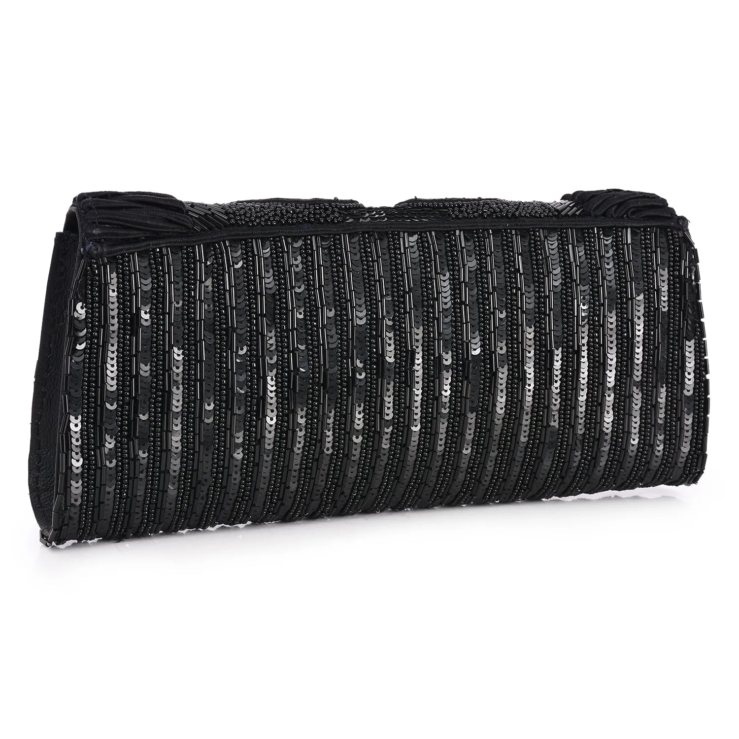 Rope & Bead Embellished Envelope Clutch