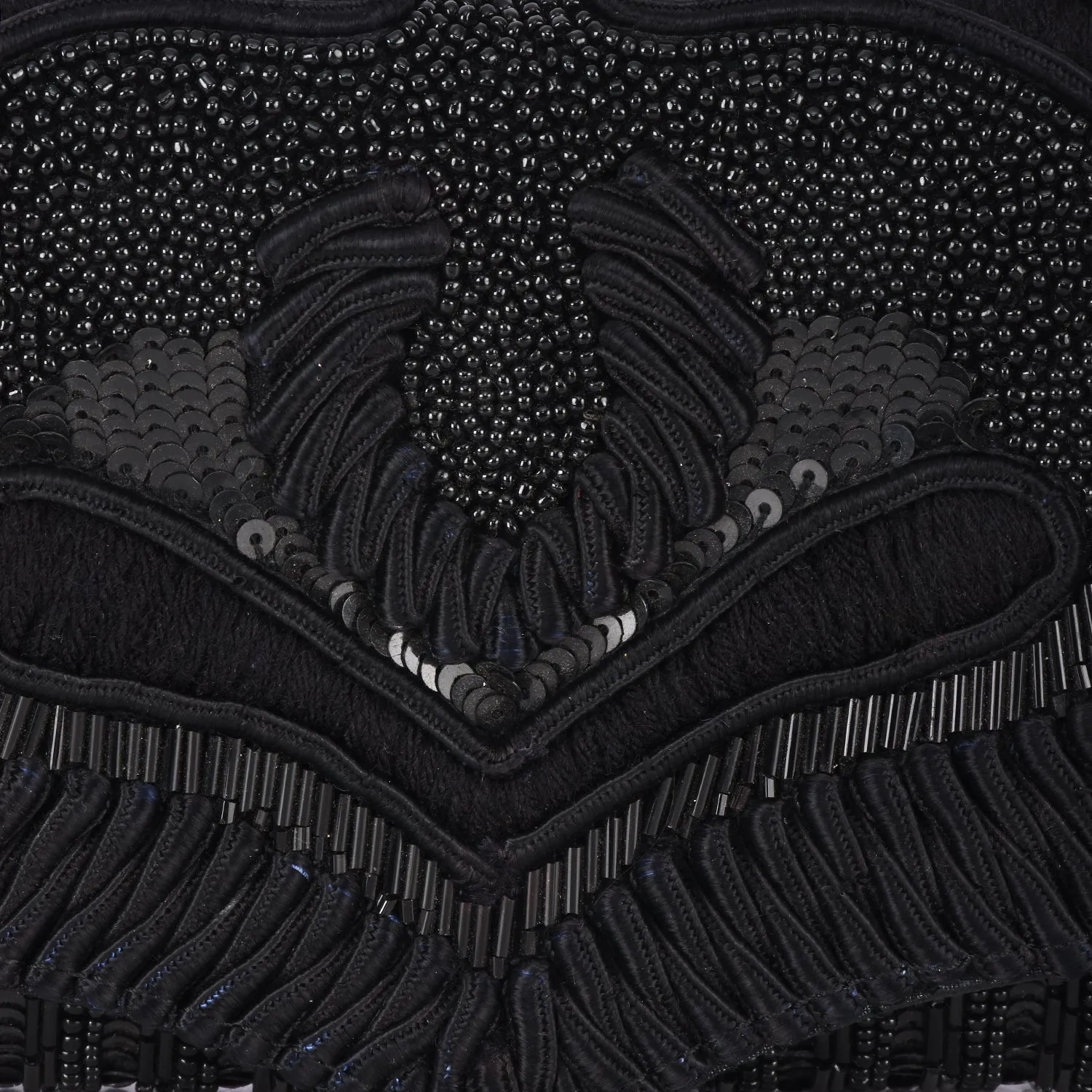 Rope & Bead Embellished Envelope Clutch
