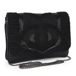Rope & Bead Embellished Fold Over Clutch