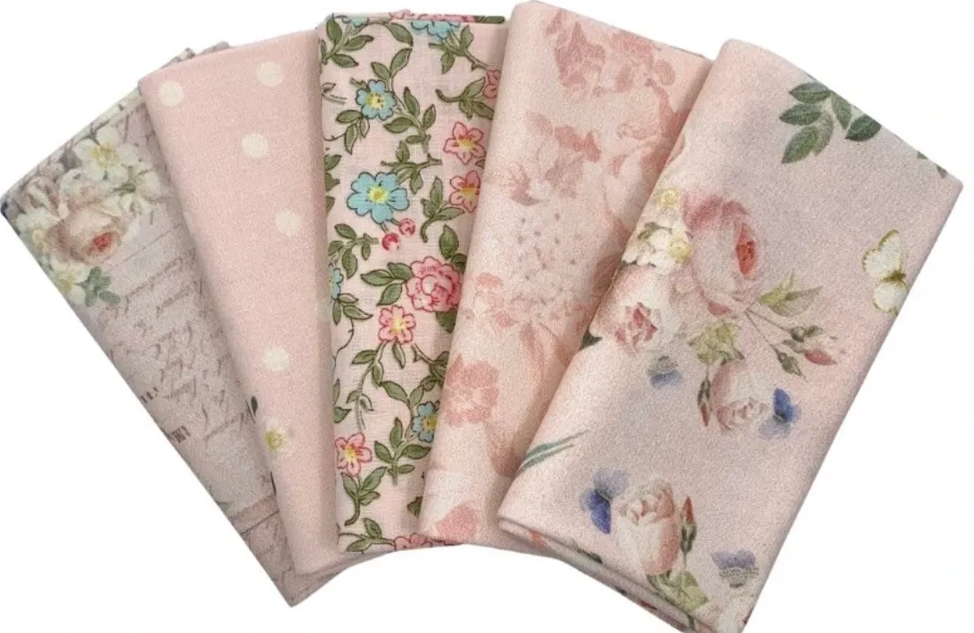 Rose & Violet`s Garden Fabric. Blush
