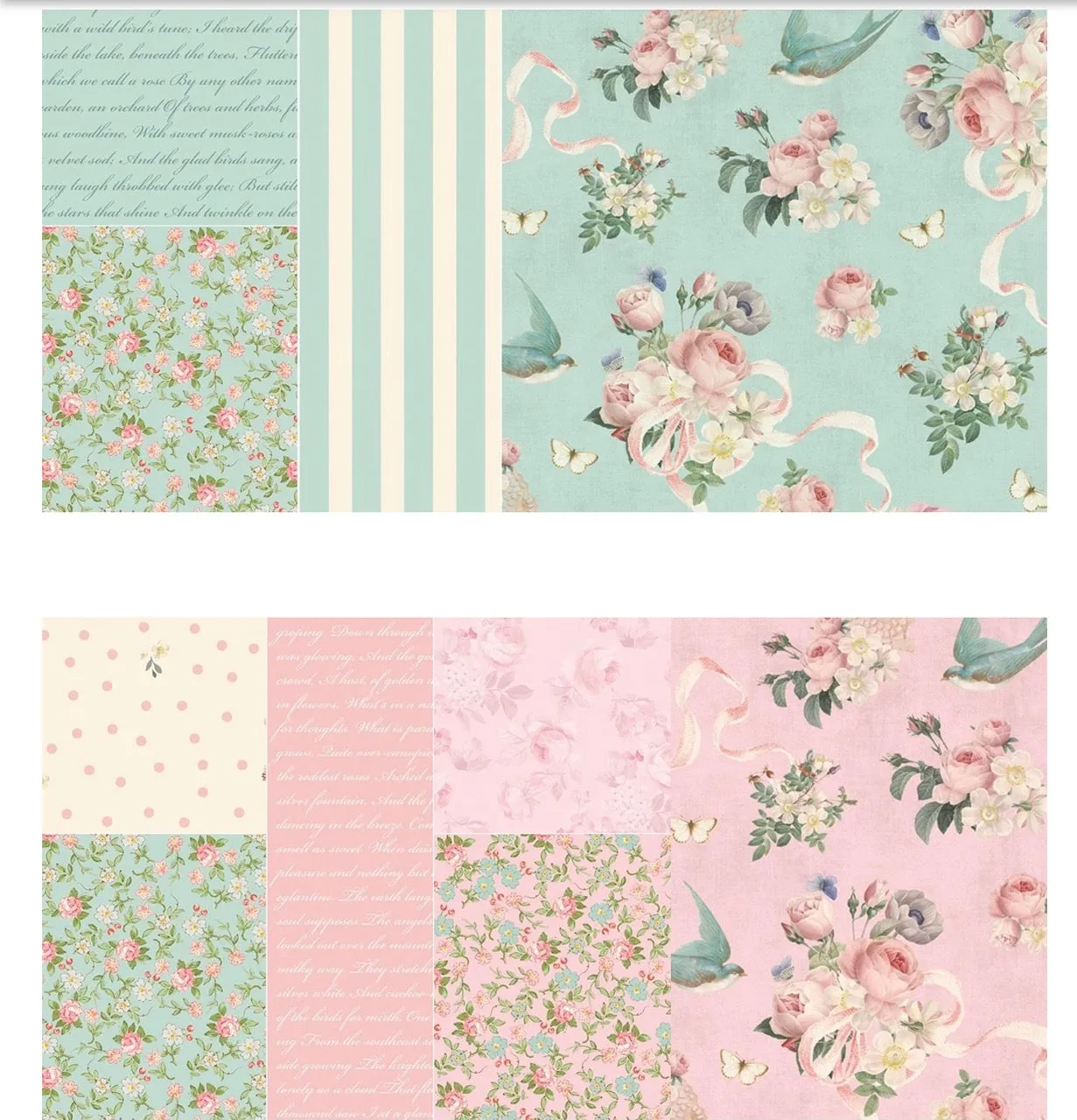 Rose & Violet`s Garden Fabric. Blush