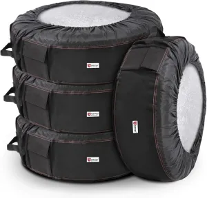 Rosefray Seasonal Tire Totes, Spare Tire Cover, Portable Winter Wheel, Handle for Easy Transportation, Fits Tires Tire Diameters 21” to 31.5”, Set of 4 Bags Black