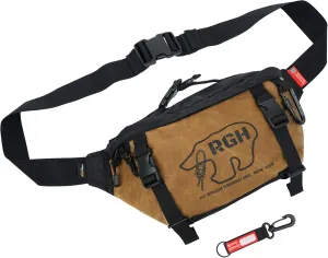 Rough Enough Tactical Fanny Pack Crossbody Large Waist Bag for Men Fishing Hiking Travel in Waxed Canvas Brown Khaki, 4L