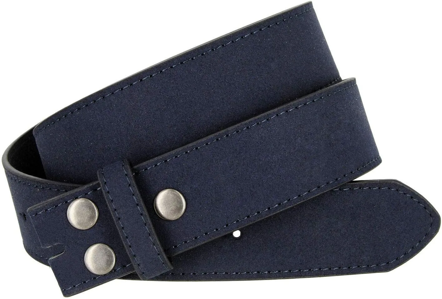 Rounded Edge Buckle & Antique Gold Oval Buckle Casual Jean Suede Leather Belt 1-1/2"(38mm) Wide