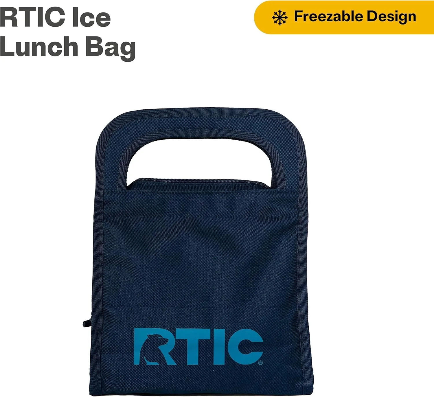 RTIC Ice Lunch Bag, Freezable for Women and Men, Reusable Durable Fabric, Cooler Lunch Bags for On The Go Meals, Commuters