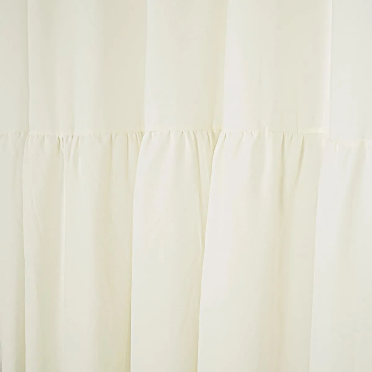 Ruffled Farmhouse Shower Curtain,Beige Fabric,Country and Chic Style,72x72 in