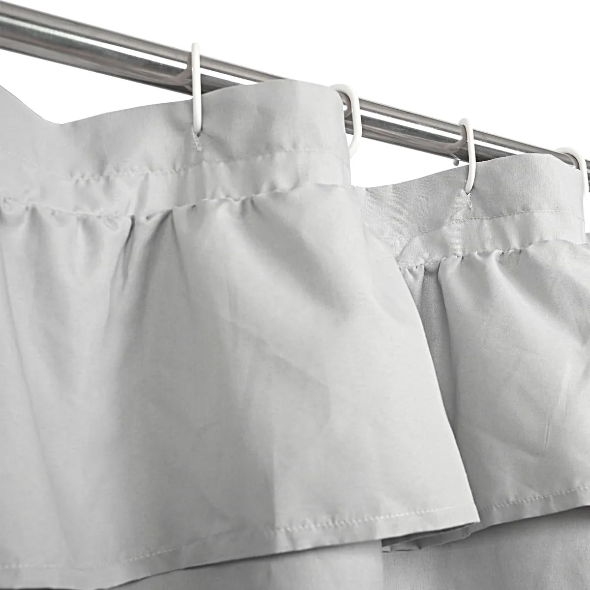 Ruffled Farmhouse Shower Curtain,Grey Fabric,Country and Chic Style,72x72 in
