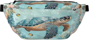Running Waist Pack Turtle Sea Coral Ocean 2-in-1 Fanny Pack and Crossbody Bag Hiking Daypack for Men Women Running Travel Hiking Daily Commute