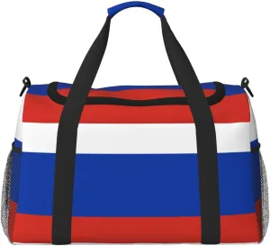 Russian flag print Weekender Overnight Carry On Bag Gym Luggage Bag Duffel Bag for Travel Women