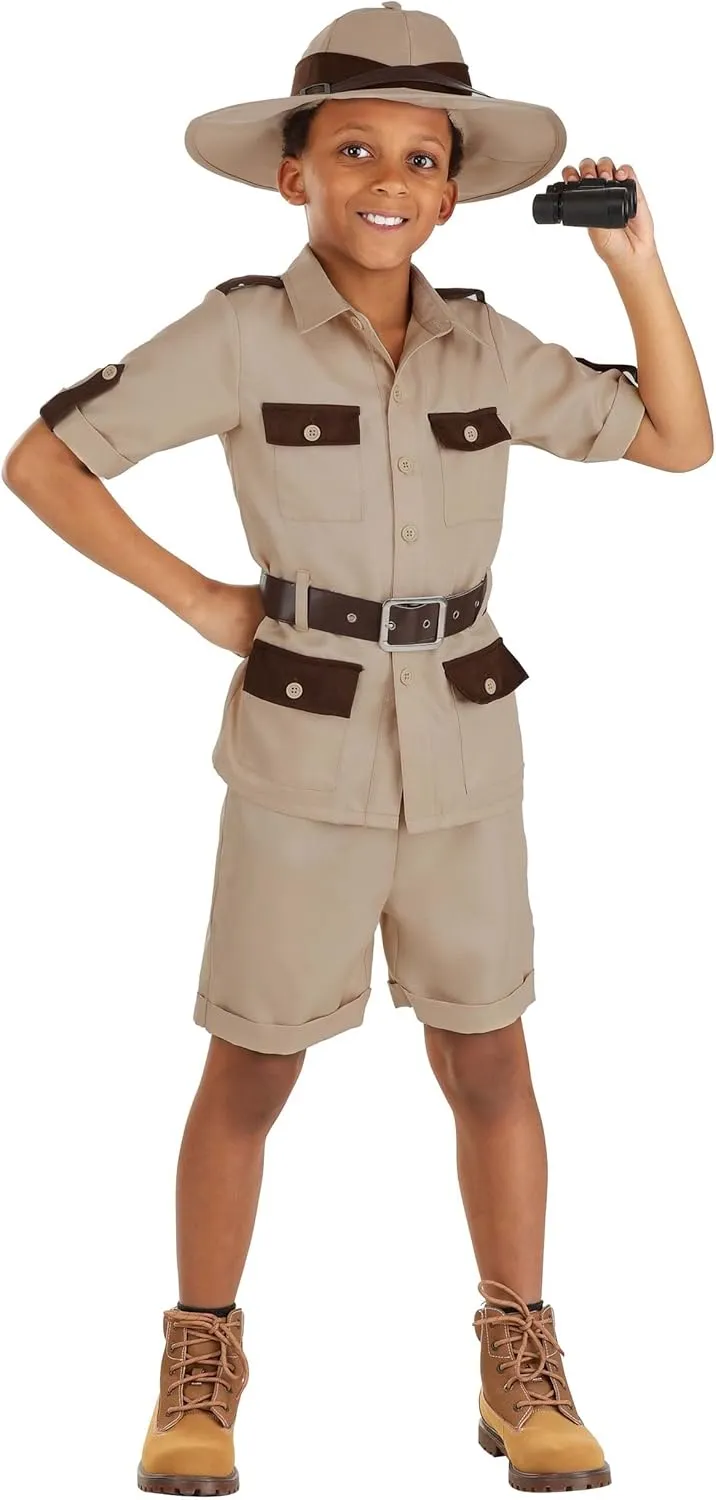Safari Explorer Costume for Kids | Wilderness Adventurer Outfit with Shirt, Shorts, Belt, & Hat