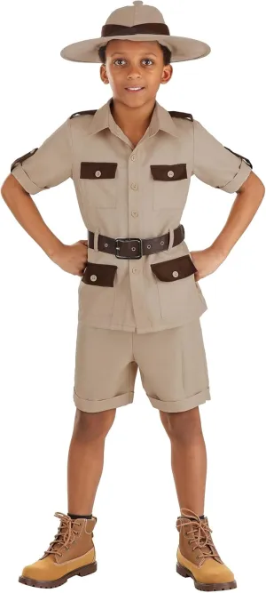 Safari Explorer Costume for Kids | Wilderness Adventurer Outfit with Shirt, Shorts, Belt, & Hat