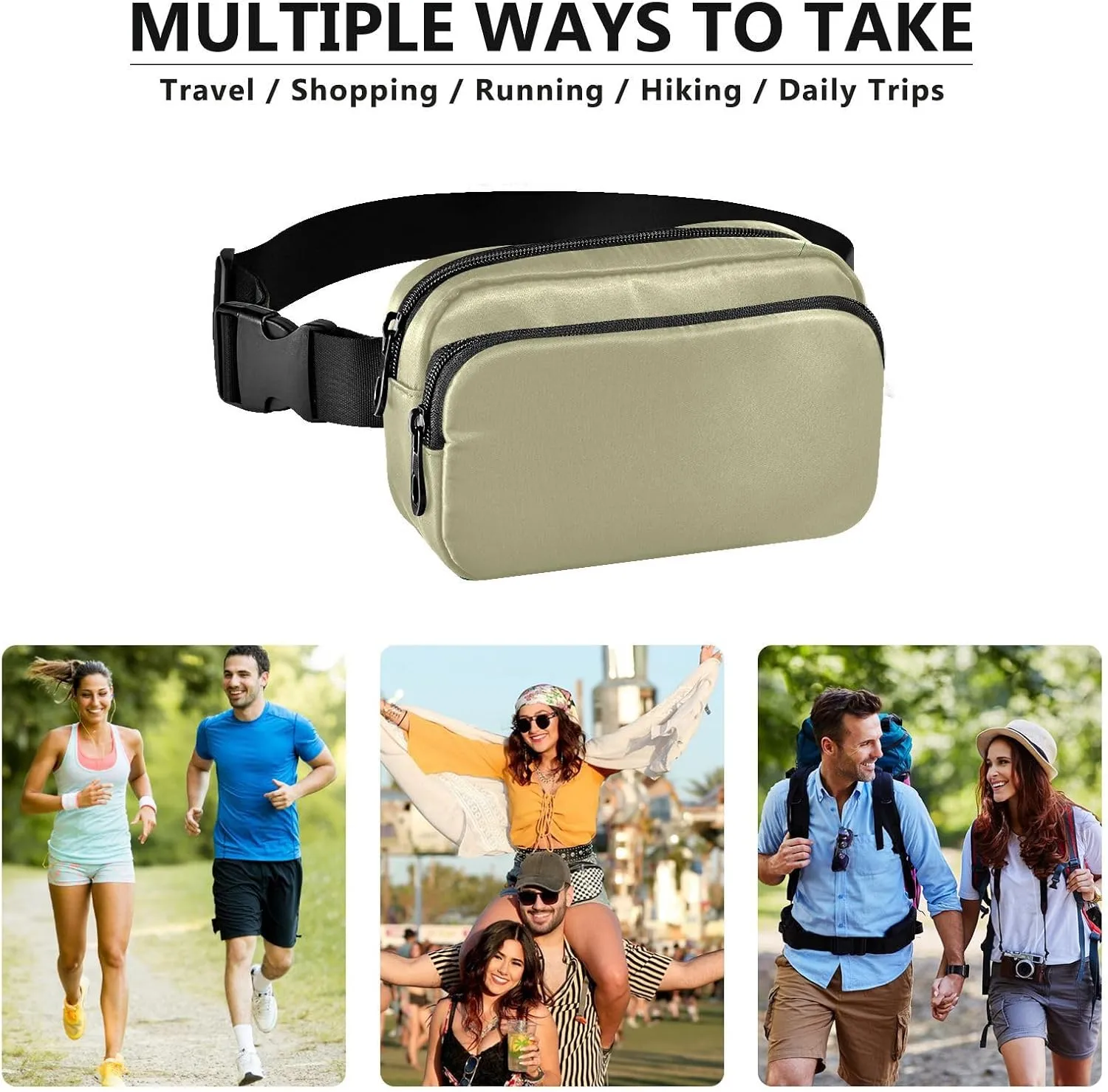 Sage Large Fanny Packs for Women for Workout/Running/Hiking, 8 x 5.3 x 2.3 Inches