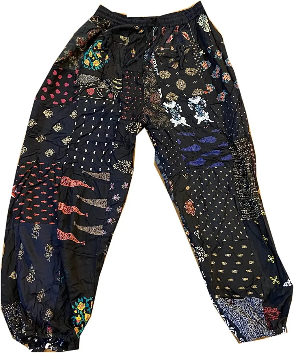 SAHIBA Handicraft India® Harem Pants for Women Patchwork Yoga Boho Palazzo Maternity PJ Clothing