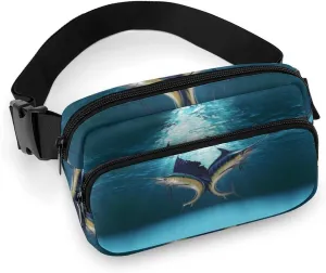 Sailfish and Marlin Belt Bag Double Layer Fanny Pack Crossbody Bags Adjustable Bum Bag for Women Men