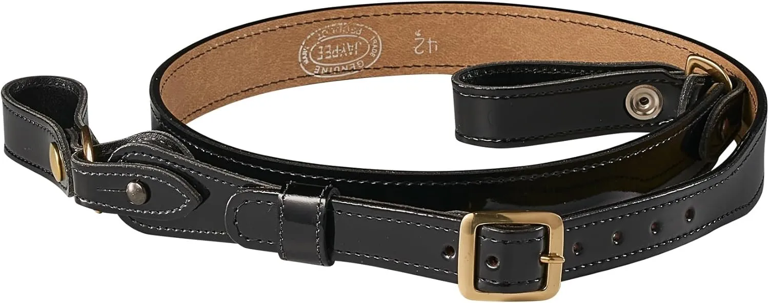Sam Browne Shoulder Strap 1 1/4 inch Leather Cross Strap Includes 2 D-Rings that Connect to Duty Belt