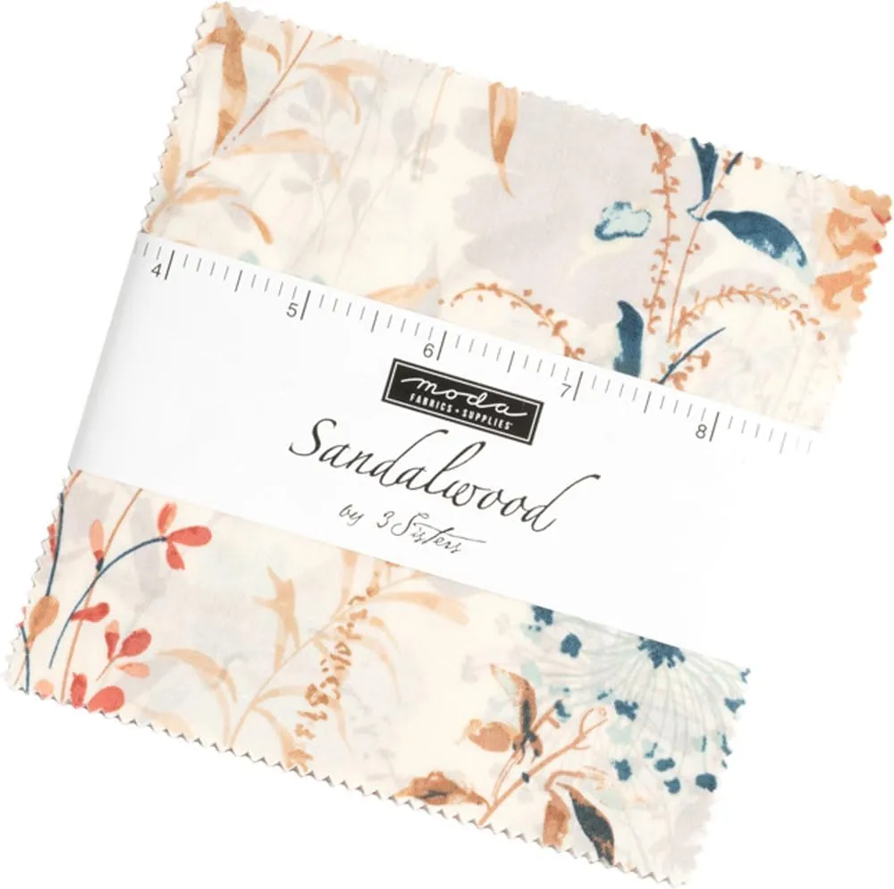 Sandalwood Charm Pack by 3 Sisters; 42-5-inch Precut Fabric Quilt Squares