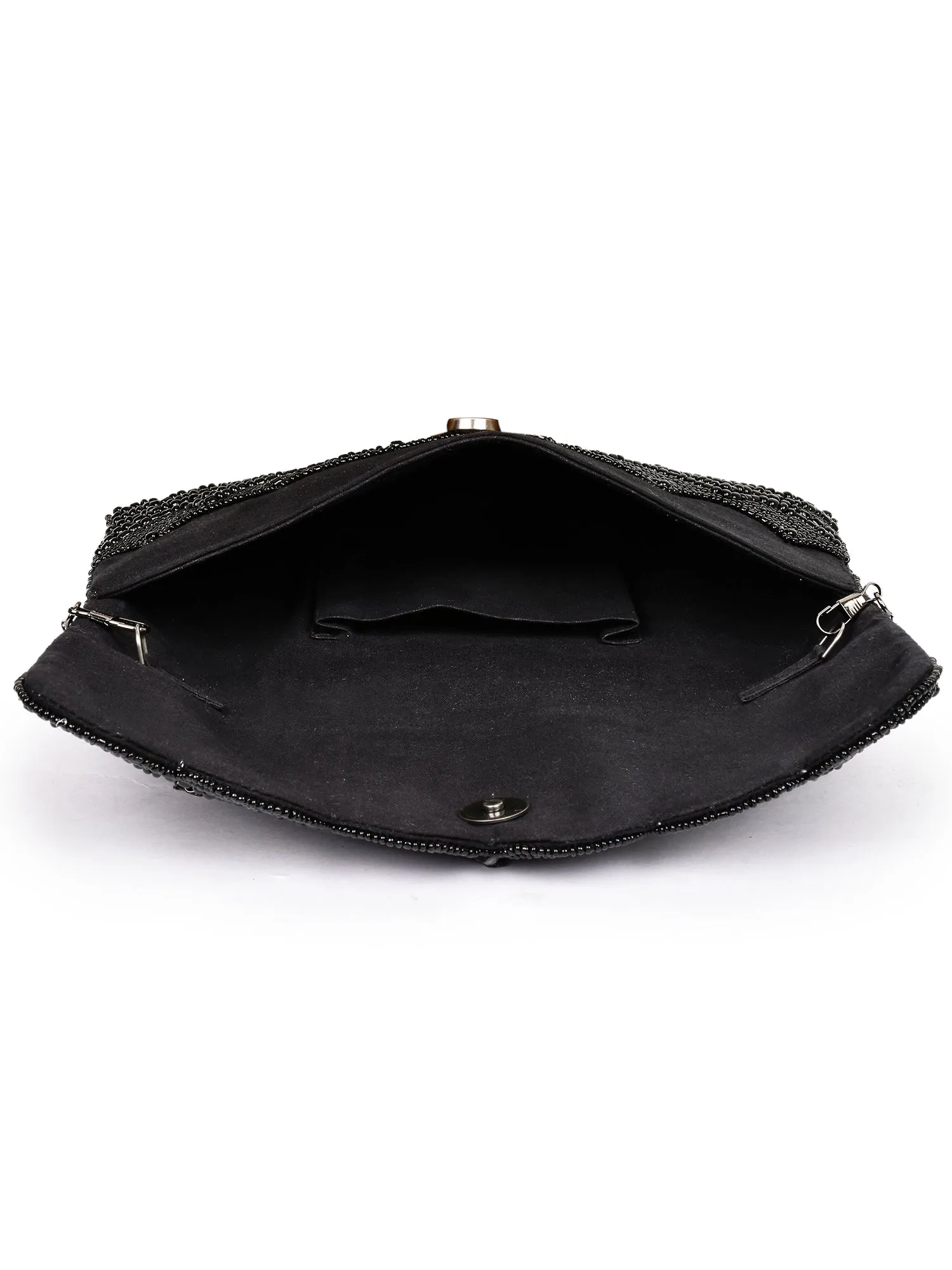 Scalloped Beaded Fold Over Clutch
