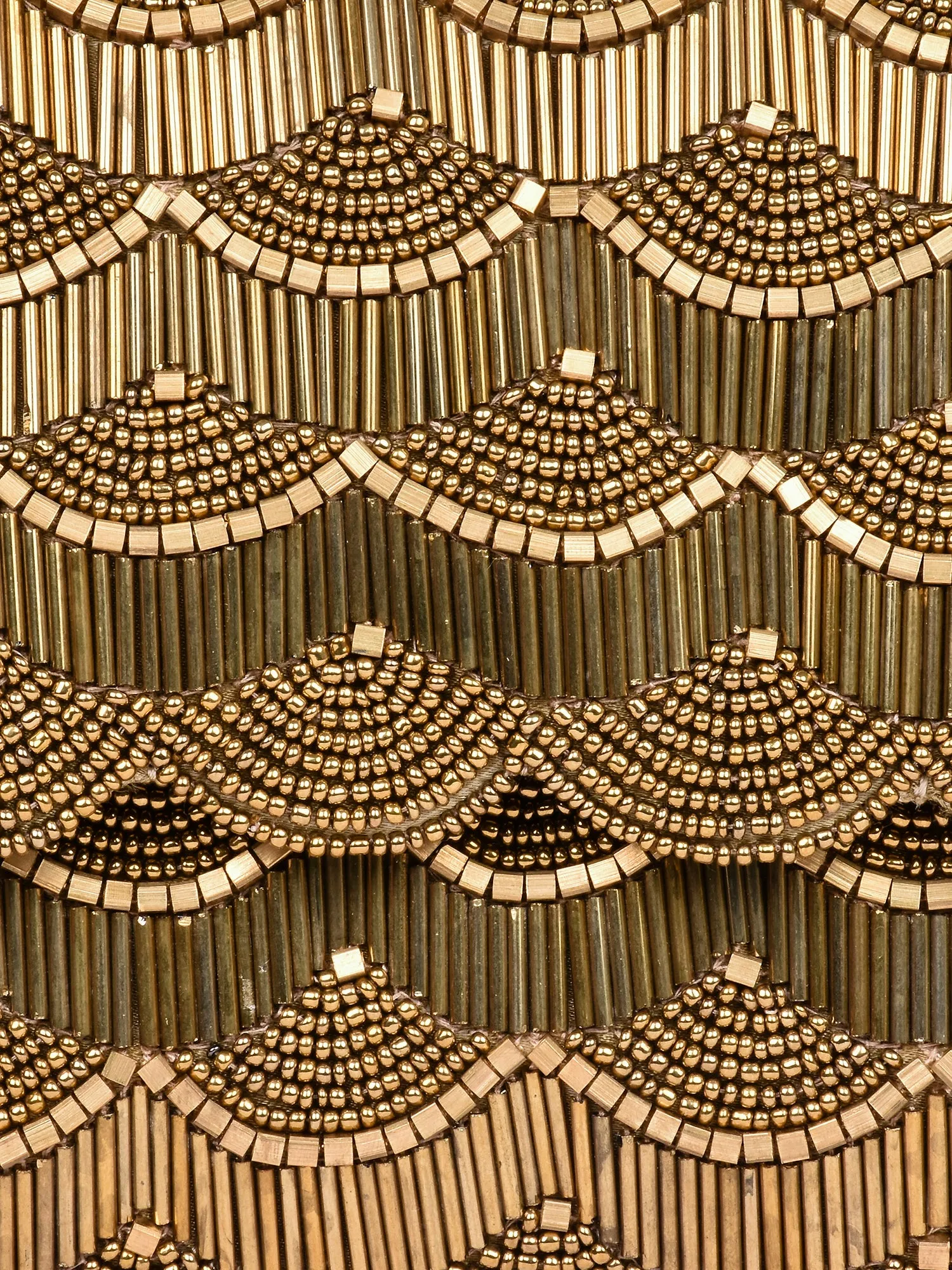 Scalloped Beaded Fold Over Clutch