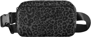 senya Black-white Leopard Print Fanny Pack Crossbody Bags for Women Belt Bag Running Waist Bag with Adjustable Strap