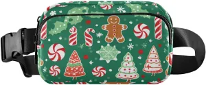 senya Christmas Cookie Doll Lollipop Fanny Pack Crossbody Bags for Women Belt Bag Running Waist Bag with Adjustable Strap