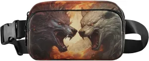 senya Wolf Monster Fanny Pack Crossbody Bags for Women Belt Bag Running Waist Bag with Adjustable Strap