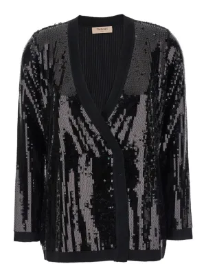Sequin-Embellished Cardigan