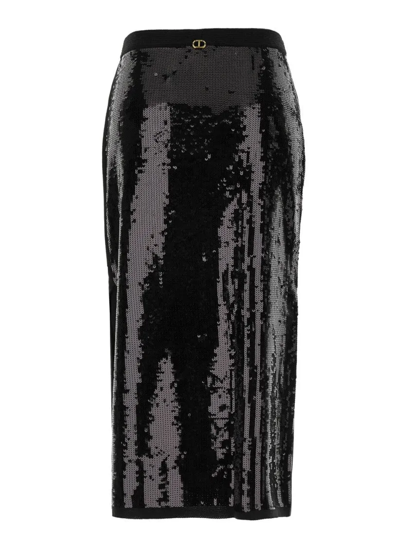 Sequin-Embellished Pencil Skirt