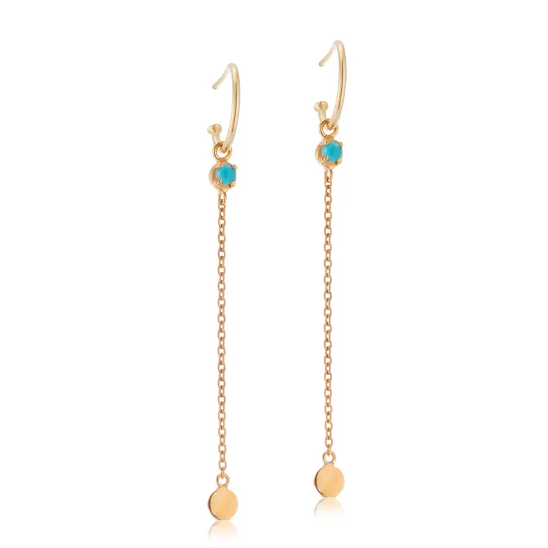 Sequin Hoop, Turquoise, Gold