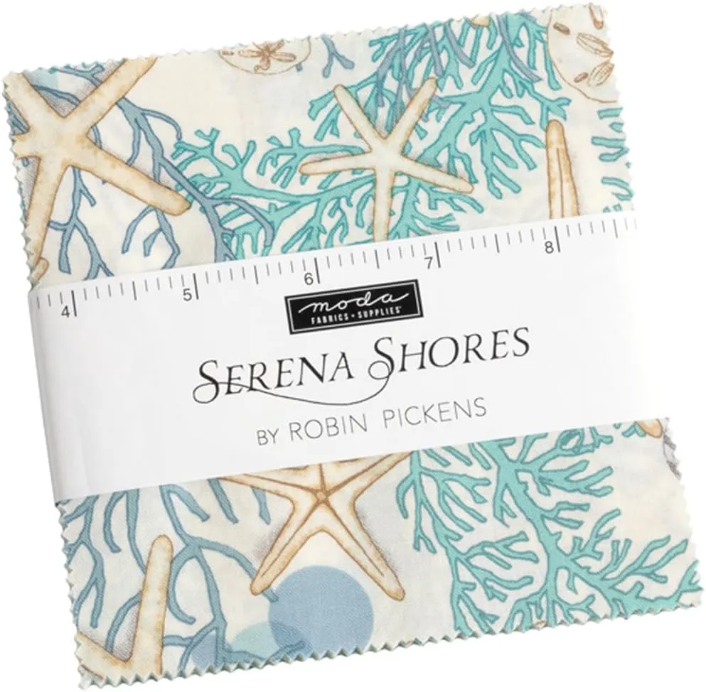 Serena Shores Charm Pack by Robin Pickens; 42-5" Precut Fabric Quilt Squares
