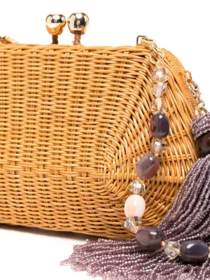 SERPUI
Blanca bead-embellished clutch bag
