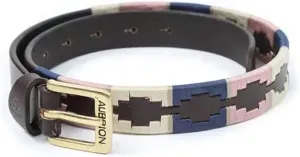 Shires Adults Drover Polo Belt Navy/Pink/Natural 44"