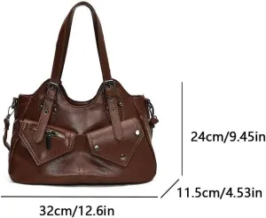 Shoulder Bags Vegan PU Leather Concealed Carry Purse for Women Crossbody Bag Multi Pockets Hobo Handbags