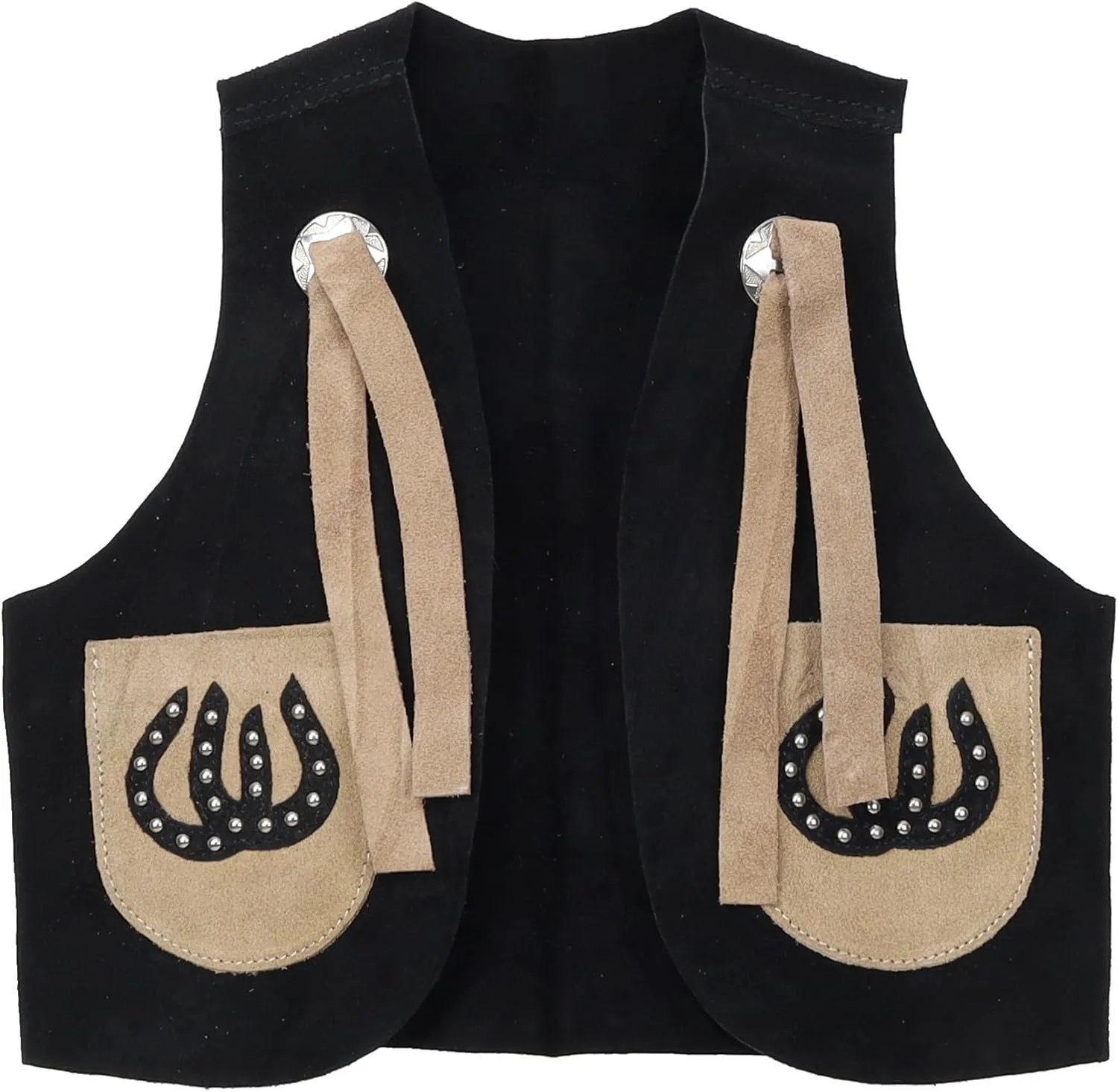 Showman Kid's Suede Chaps & Vest w/Horseshoe Design
