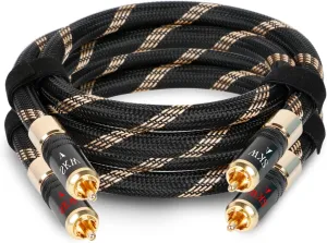 SKW Audiophiles Lock RCA Cable 2RCA Male to 2RCA Male HiFi System Interconnect Cable with Diameter 8mm 3.2ft/1M