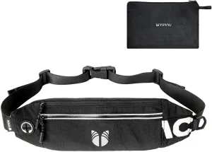 Slim Running Belt Fanny Pack for Women Men, phone holder for running Pouch, Waist belt for Workout, Marathon Jogging Running Gear Accessories [Fits ALL Phones] ﻿ (BLACK)