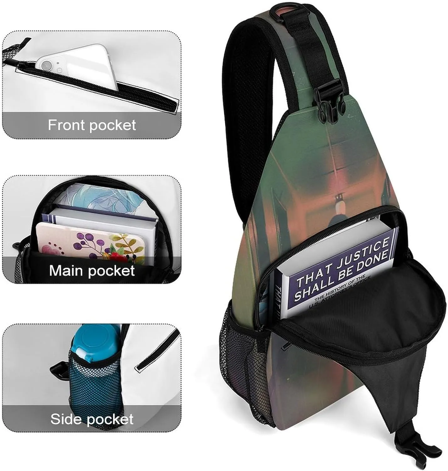 Sling Bag for Women Men Chest Bag A Long Corridor Daypack Fanny Pack Cross Body Bag for Traveling