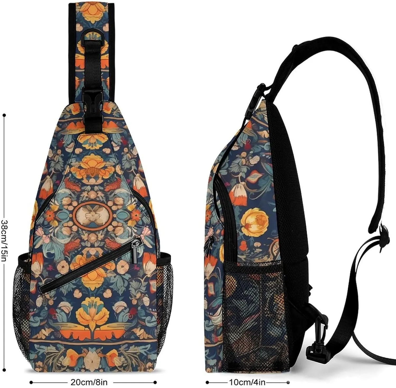Sling Bag for Women Men Chest Bag Classical Symmetry Daypack Fanny Pack Cross Body Bag for Traveling