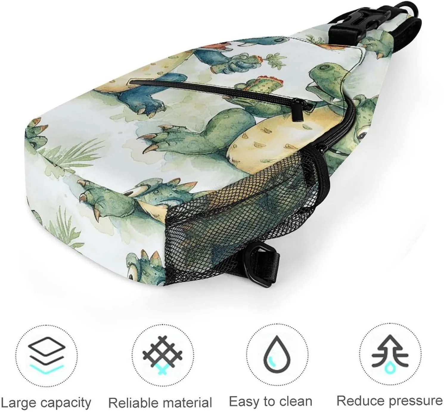 Sling Bag for Women Men Chest Bag Crocodile Friends Daypack Fanny Pack Cross Body Bag for Traveling
