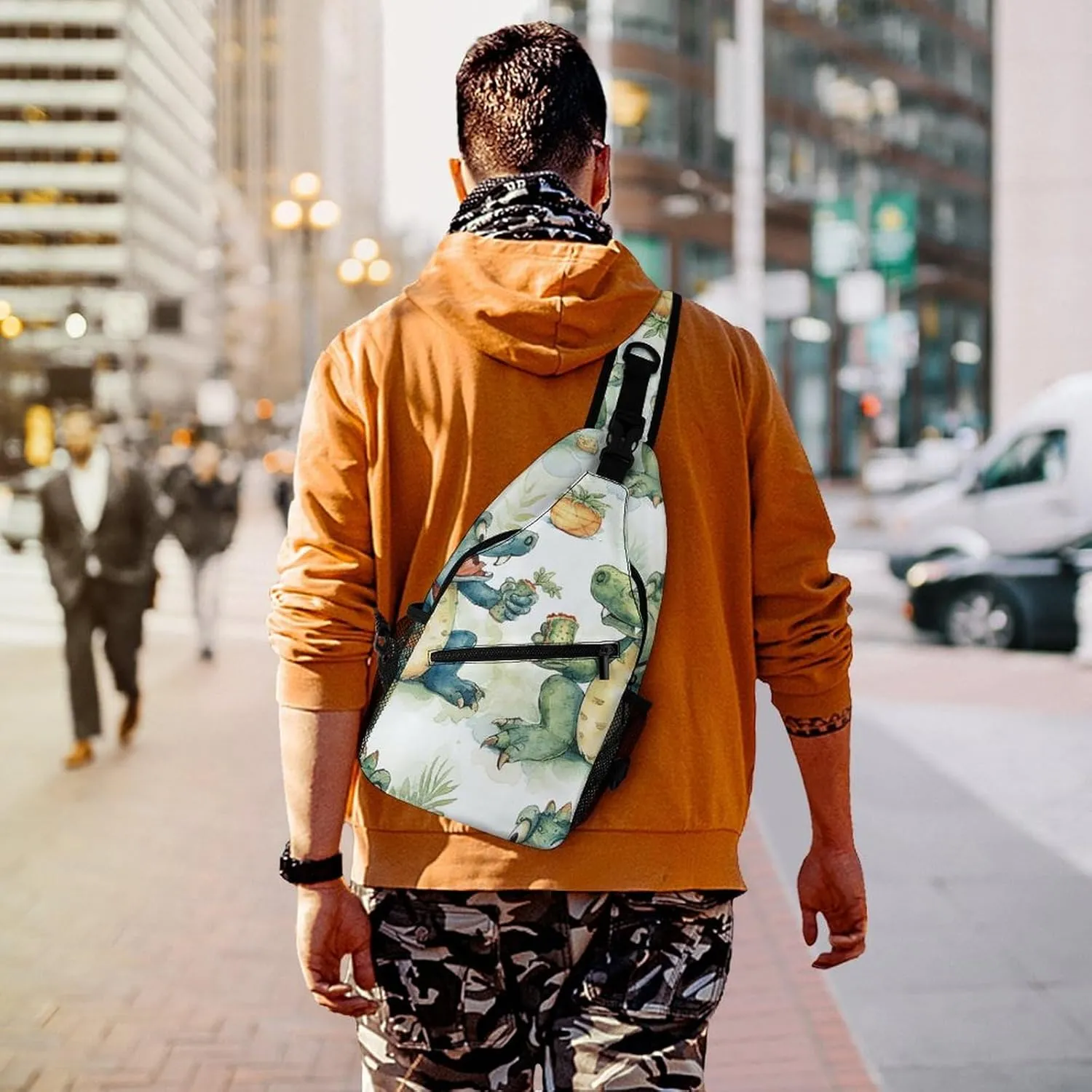 Sling Bag for Women Men Chest Bag Crocodile Friends Daypack Fanny Pack Cross Body Bag for Traveling