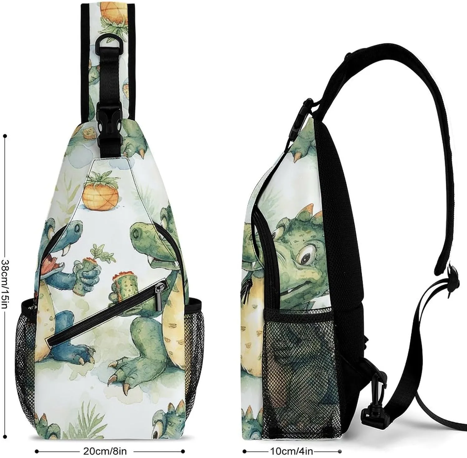 Sling Bag for Women Men Chest Bag Crocodile Friends Daypack Fanny Pack Cross Body Bag for Traveling