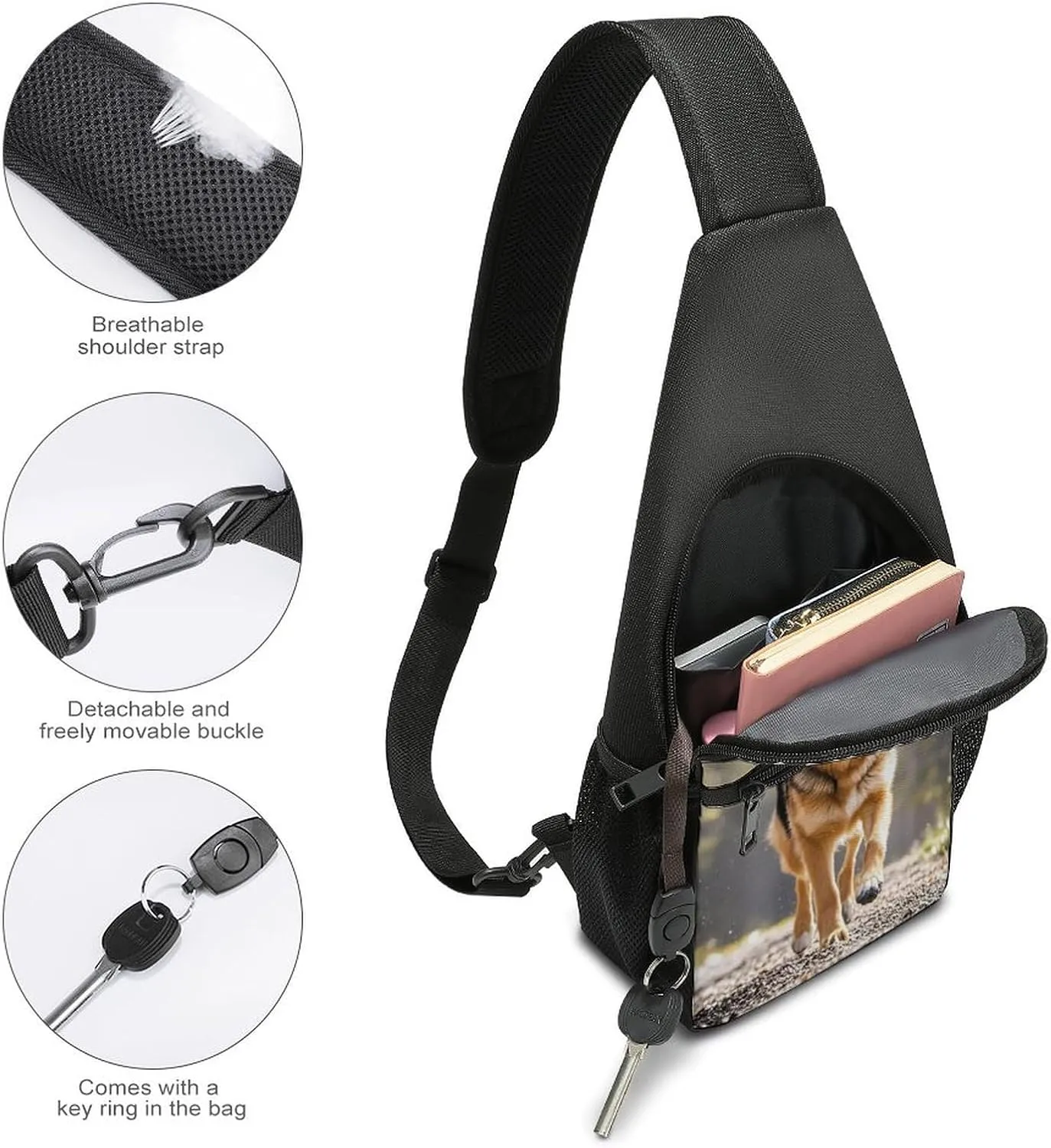 Sling Bag for Women Men Crossbody Bag Chest Bag Red Fruit Sling Backpack Fanny Packs Travel Hiking Daypack