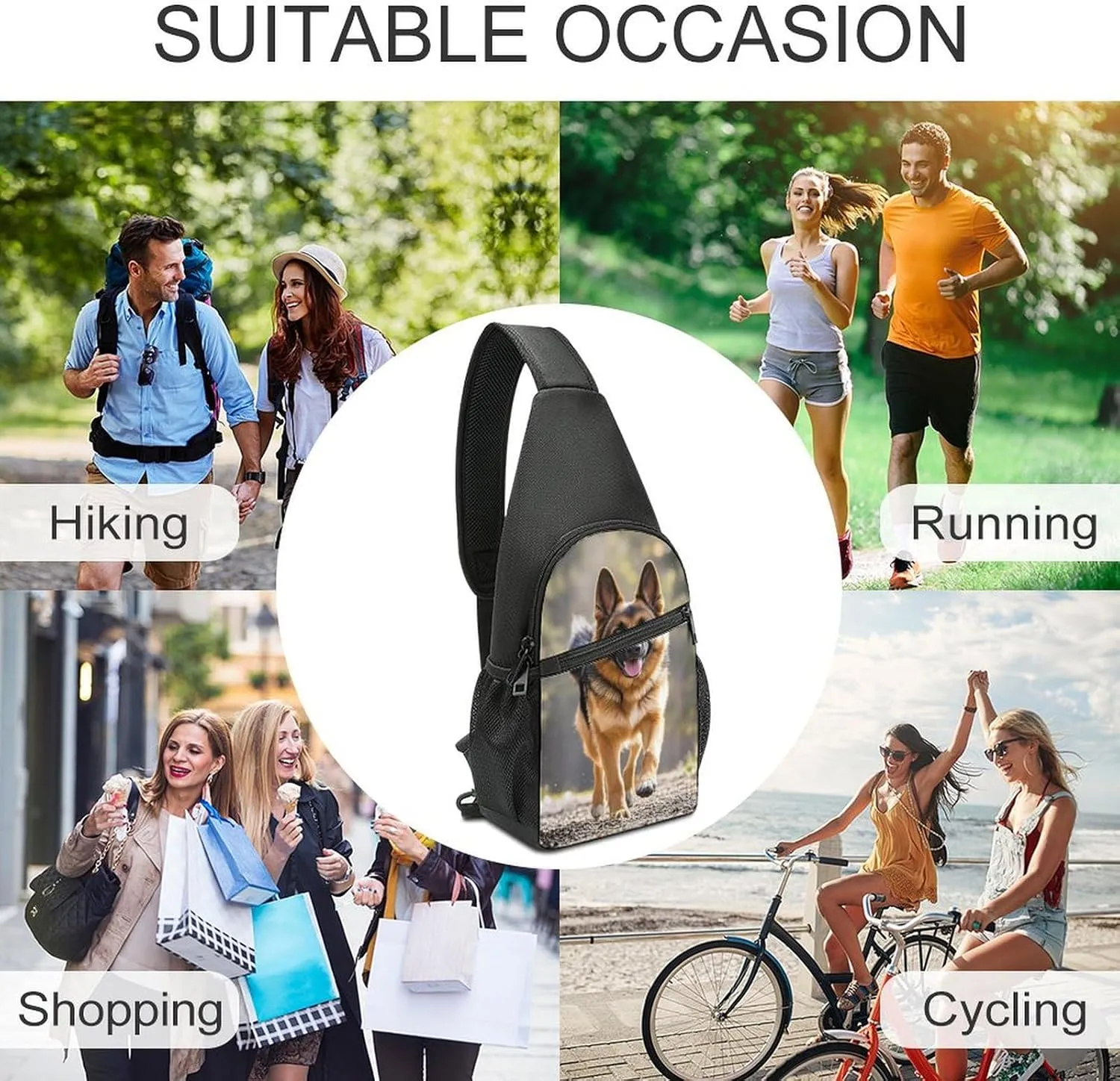 Sling Bag for Women Men Crossbody Bag Chest Bag Red Fruit Sling Backpack Fanny Packs Travel Hiking Daypack
