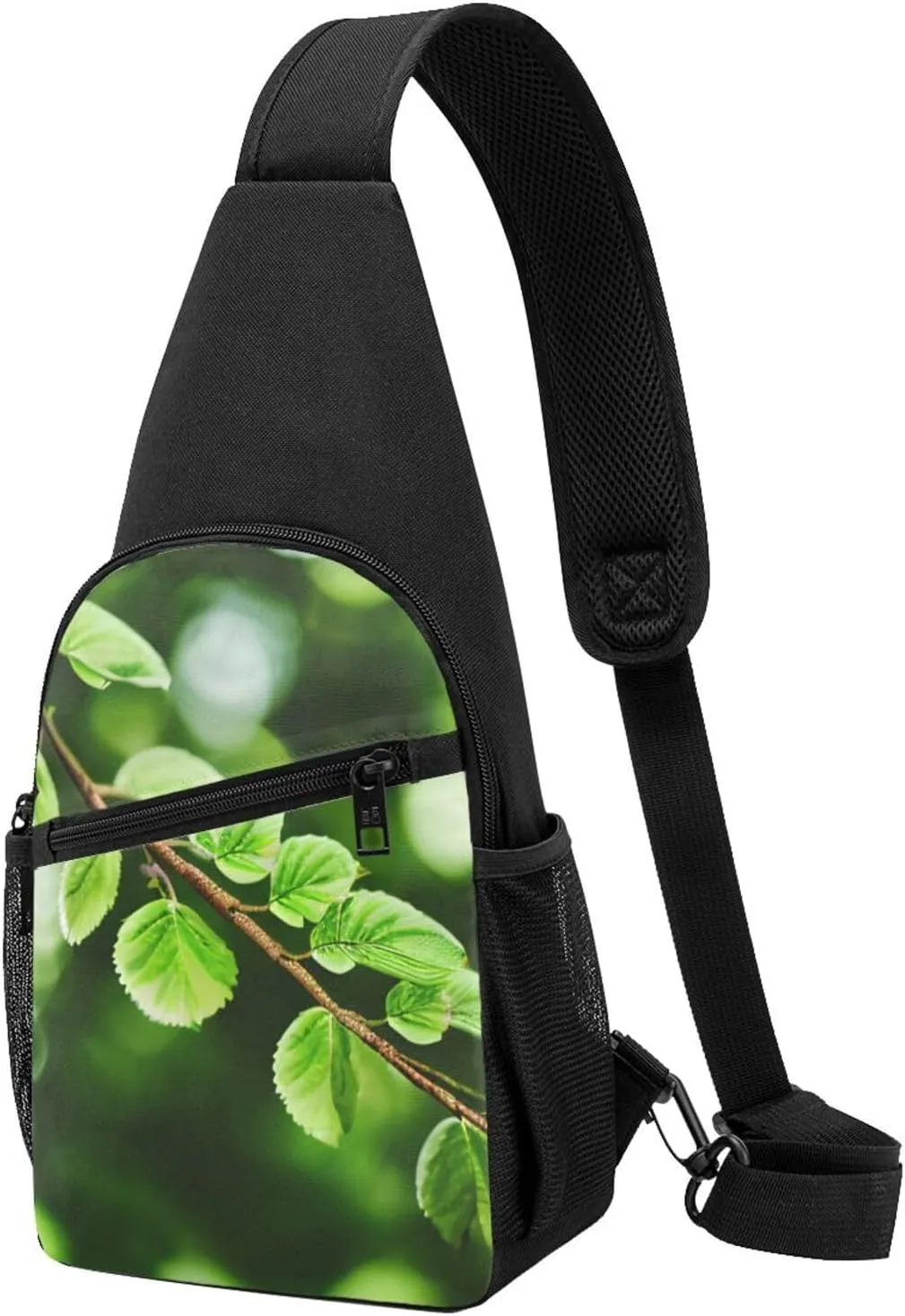 Sling Bag for Women Men Crossbody Shoulder Bag White Natural Greenery Twig Chest Bag Small Sling Backpack Daypack Fanny Packs