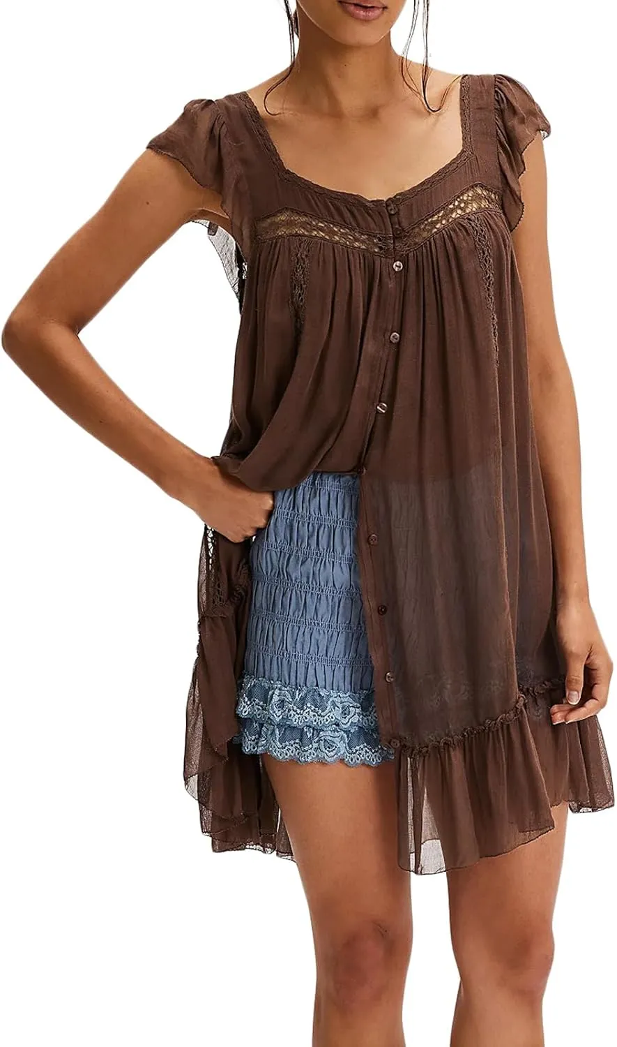 Slip Lace Mini Dress for Women Y2k Sleevelss Backless Flowy Short Tunic Dress Lingerie Nightgown Going Out Dresses