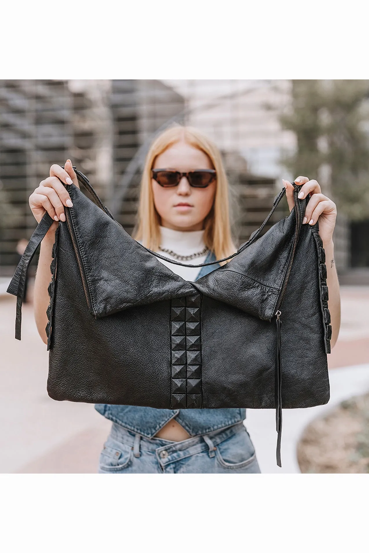 Slouchy Leather Hobo Bag