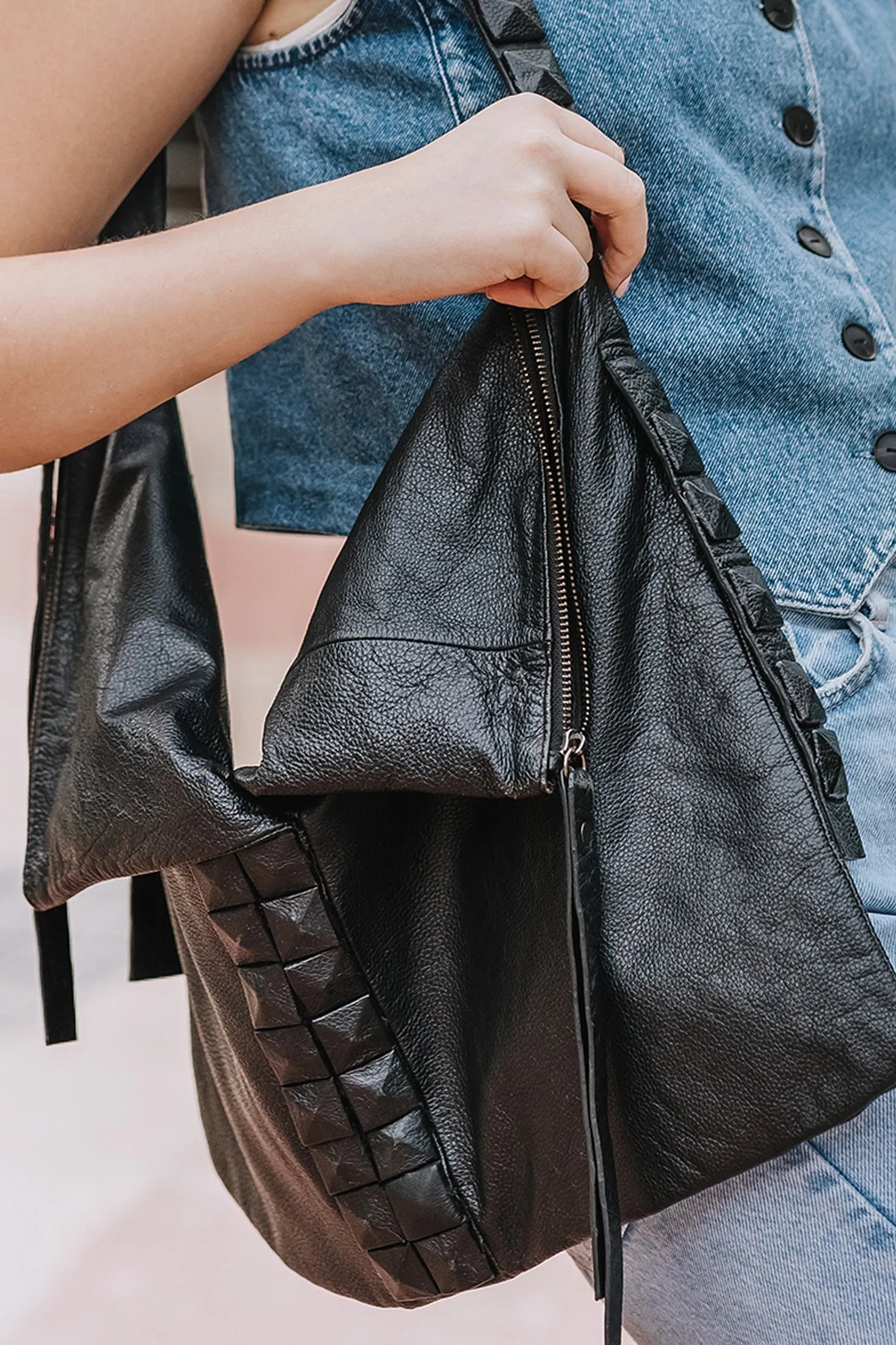 Slouchy Leather Hobo Bag