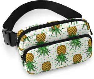 Small Fanny Pack Sport Belt Bag, Lightweight Crossbody Shoulder Purses, Upside Down Pineapples Waist Pack with Adjustable Belt Water Resistant Running Hip Bum Bag
