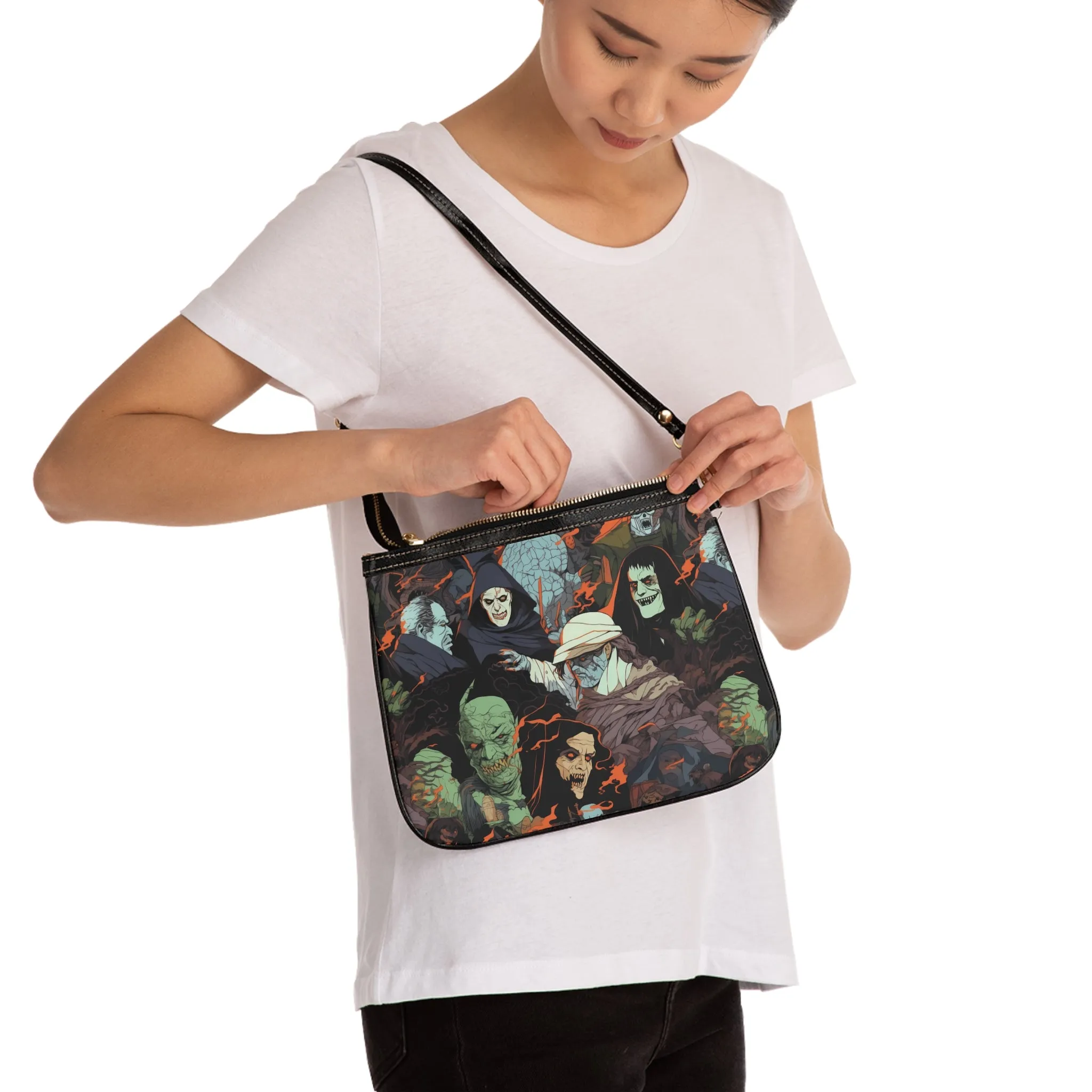 Small Shoulder Bag - Spooky Monsters Anime Alpha